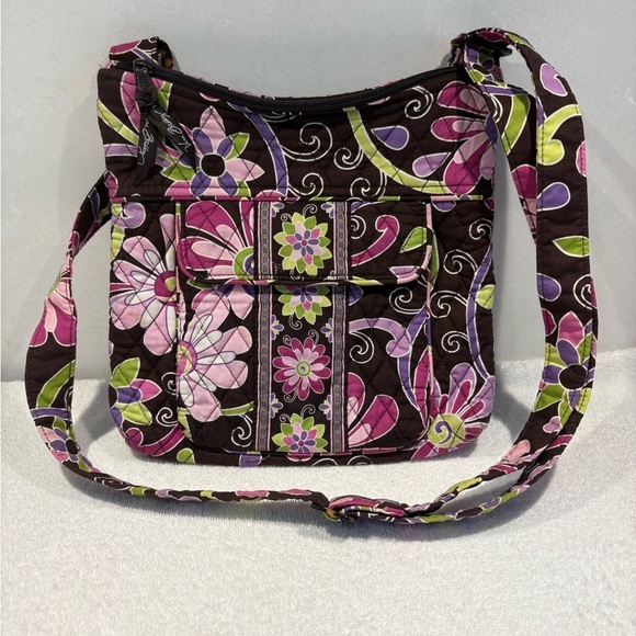 Vera Bradley Purple Punch Crossbody Bag - Floral Print, Adjustable Strap - Picture 1 of 11